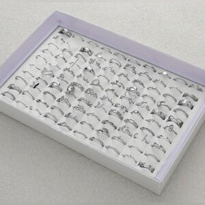 Bohemian Style Silver Stackable Ring Set Wholesale CZ Waterproof Tarnish Free